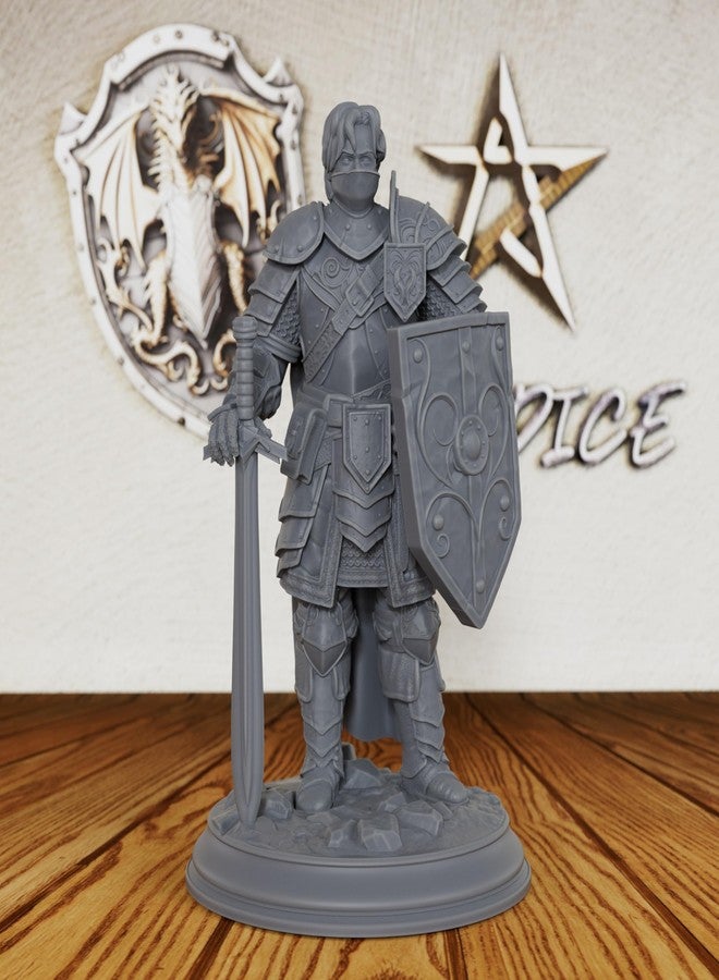 AUSPDICE Fantasy Tabletop Unpainted Miniatures for TTRPG - Human Miniatures Tabletop Gaming Miniatures, 28mm Scale RPG Accessory for Dungeon Masters & Role Playing - Master Fighter (AS227) - Image 1