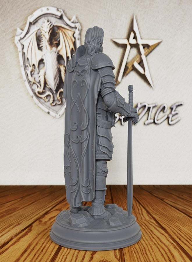 AUSPDICE Fantasy Tabletop Unpainted Miniatures for TTRPG - Human Miniatures Tabletop Gaming Miniatures, 28mm Scale RPG Accessory for Dungeon Masters & Role Playing - Master Fighter (AS227) - Image 3