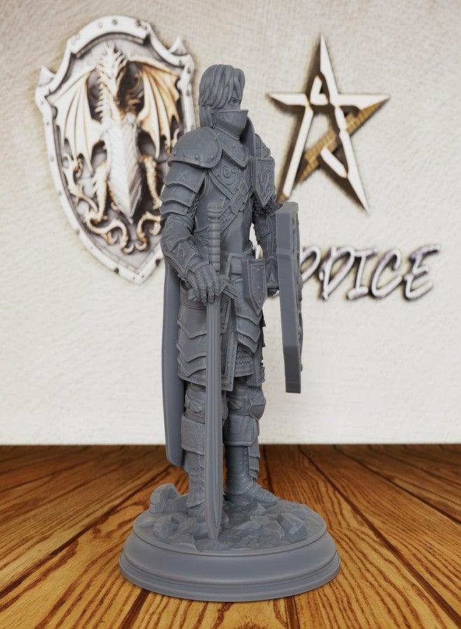 AUSPDICE Fantasy Tabletop Unpainted Miniatures for TTRPG - Human Miniatures Tabletop Gaming Miniatures, 28mm Scale RPG Accessory for Dungeon Masters & Role Playing - Master Fighter (AS227) - Image 2
