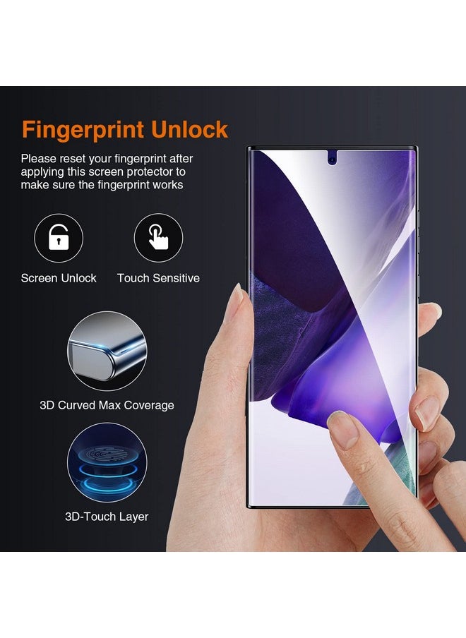 LK For Samsung Galaxy Note 20 Ultra Screen Protector 2 Pack Tpu Film [Not Glass] With 2 Pack Camera Lens Protector Bubble Free[Fingerprint Reader] Screen Protector For Note 20 Ultra Case Friendly  - Image 5