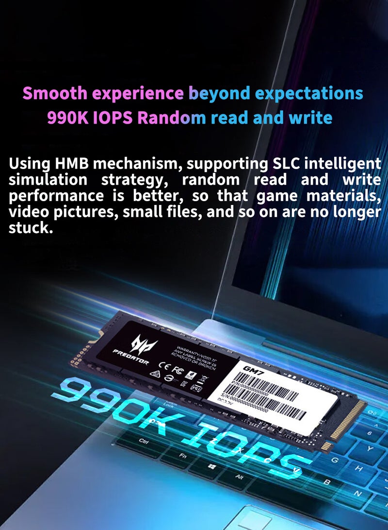 Predator 1TB 7200MB/s SSD PCIe NVMe Gen4 M.2 2280, Internal Solid State Drives, Compatible with PS5, Desktop computer, Laptop, Including Heatsink, Disassembly Tools and Installation Instructions - Image 5