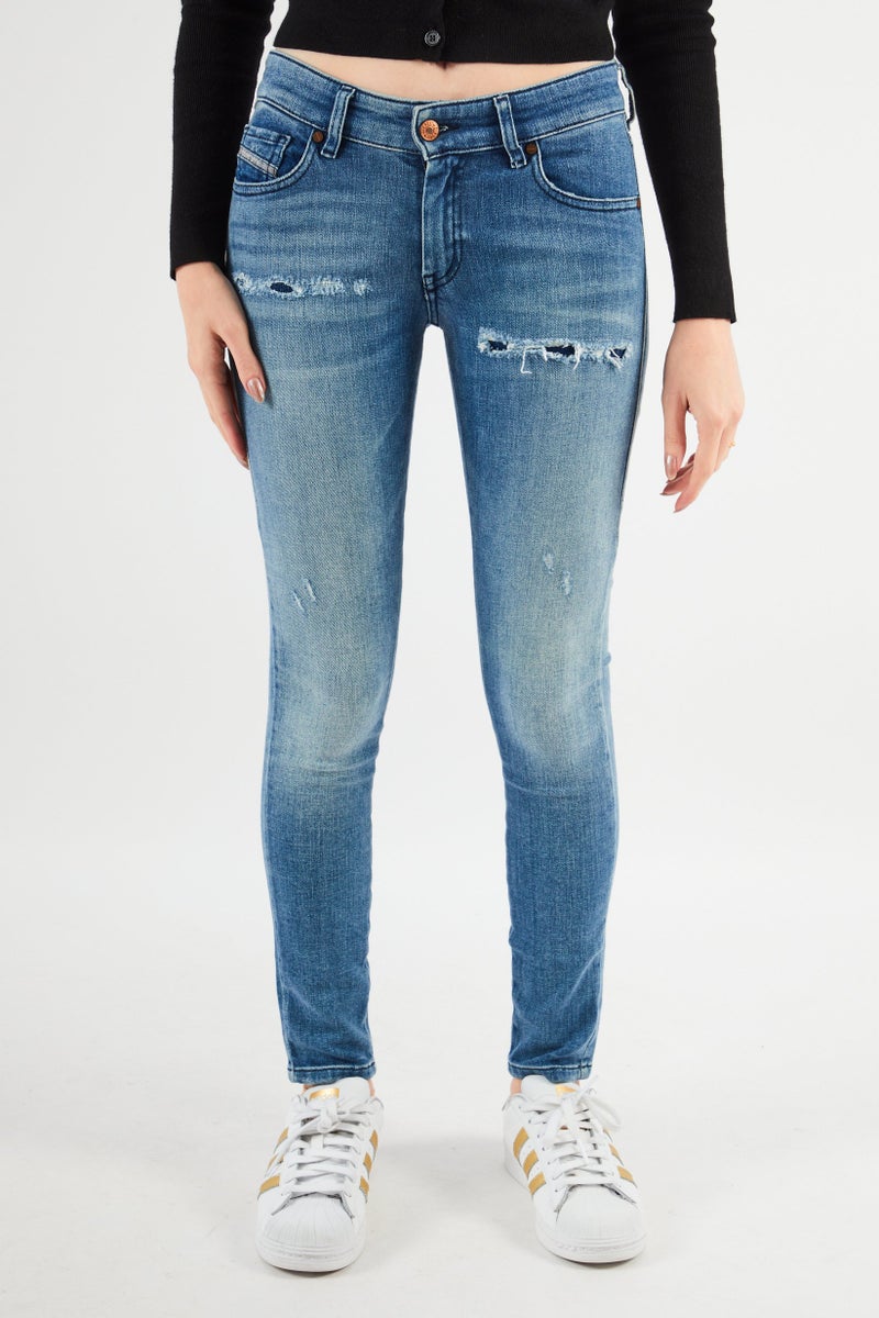 DIESEL Women Super Slim Skinny Jeans, Blue - Image 1