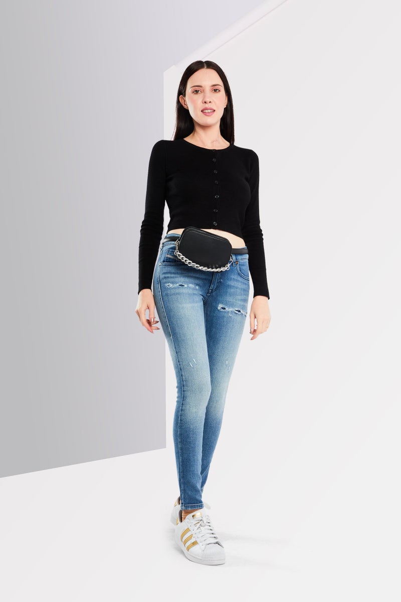 DIESEL Women Super Slim Skinny Jeans, Blue - Image 2