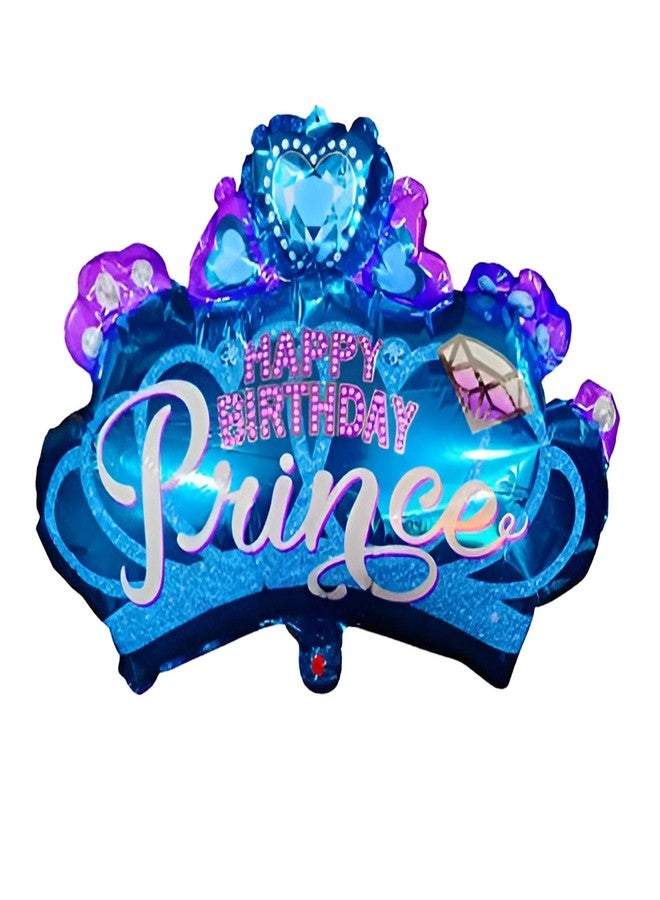 Fun Affairs Happy Birthday Prince Theme Foil Balloon Decoration for Boys, Kids Party Celebrations, 5 Pc, Blue - Image 2
