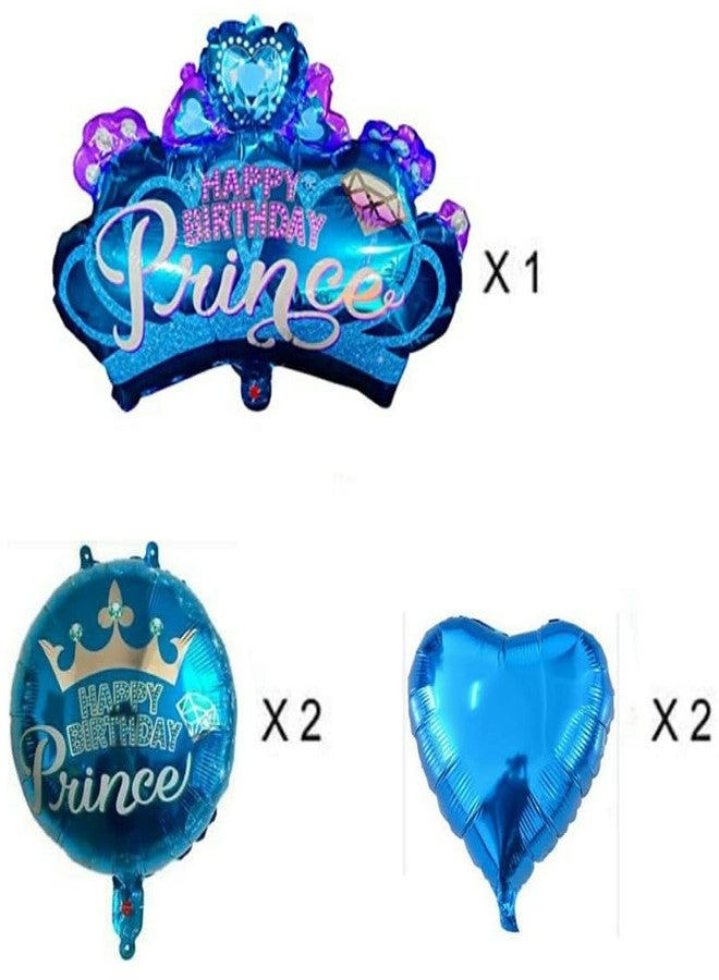 Fun Affairs Happy Birthday Prince Theme Foil Balloon Decoration for Boys, Kids Party Celebrations, 5 Pc, Blue - Image 5