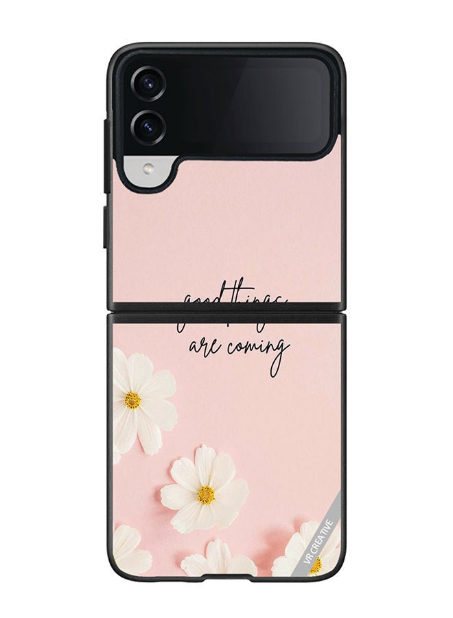 Protective Case Cover For Samsung Galaxy Z Flip4 Good Things Are Coming Design Multicolour