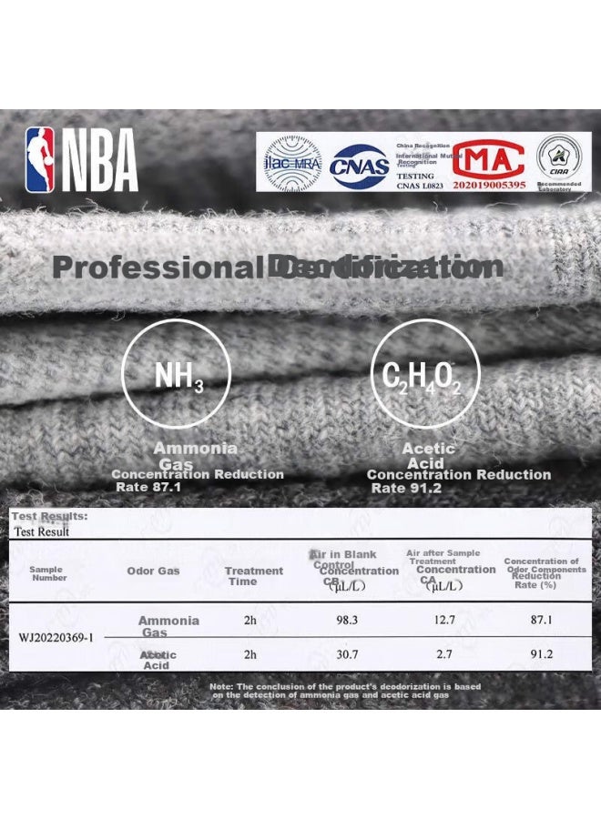 Nba Men's Anti-odor Antibacterial Breathable Moisture-wicking Sports Cotton Socks 3 Pairs - Image 1