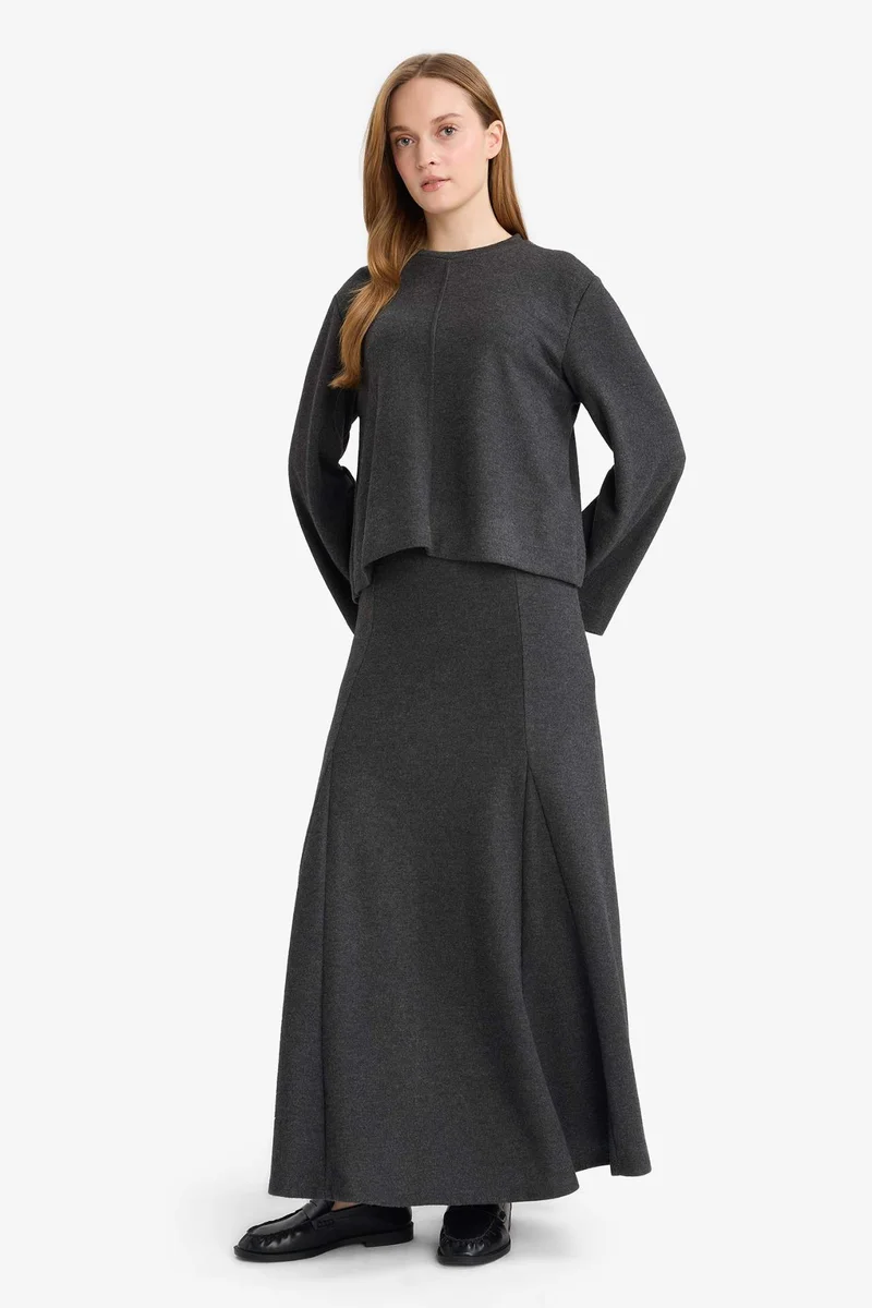 DeFacto A-Line Selanik Fabric Maxi Skirt