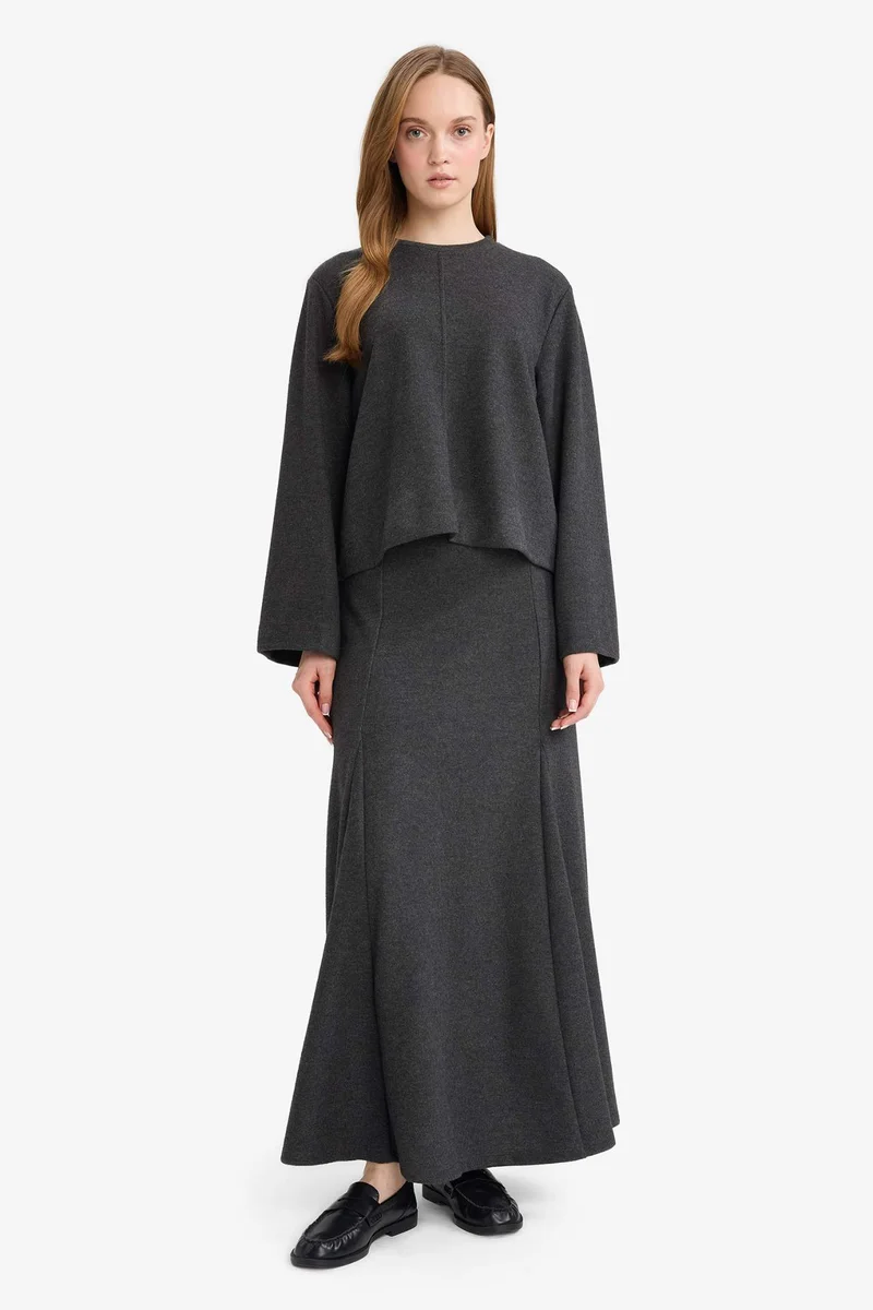 DeFacto A-Line Selanik Fabric Maxi Skirt