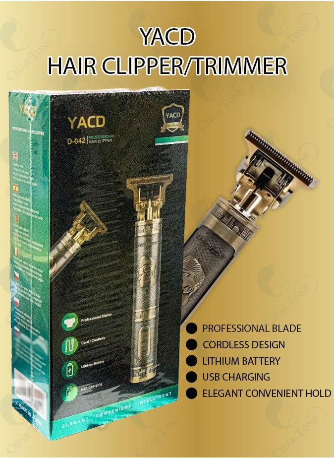YACD Affordable Elegant Metal Body Cordless Hair Clipper l Best Trimmer l Professional Stainless Blade l USB Charging l Upto 120-Minute Battery Usage l Lithium Battery  - Image 3