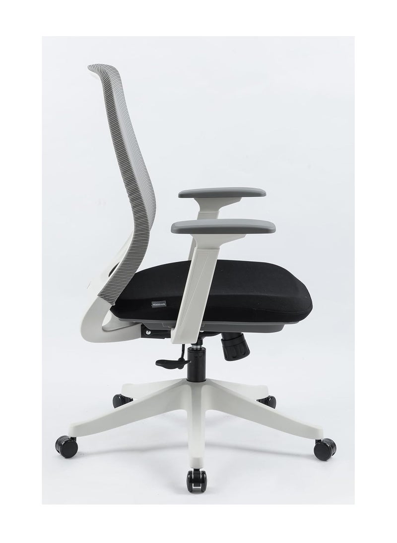 NAVODESK NEMO Chair Home Office Desk Chair Mid Back Computer Chair Ergonomic Chair with Lumbar Support by NAVO BLACK AND WHITE  - Image 3