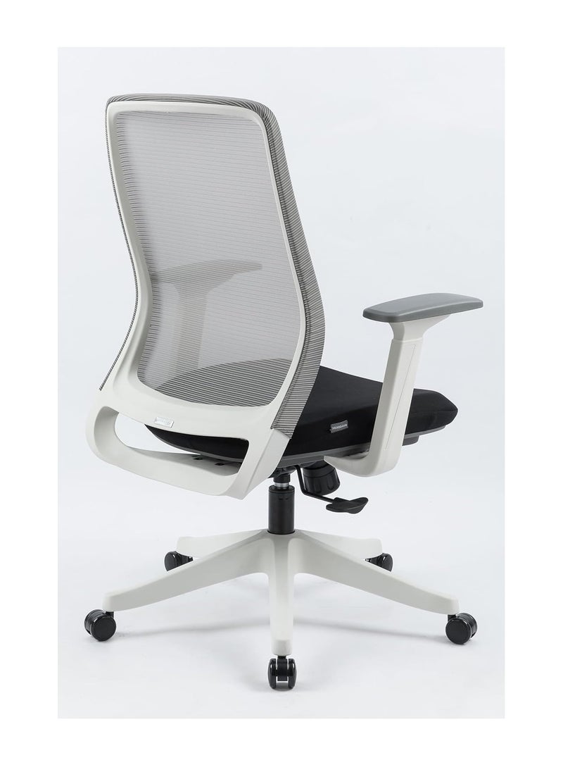 NAVODESK NEMO Chair Home Office Desk Chair Mid Back Computer Chair Ergonomic Chair with Lumbar Support by NAVO BLACK AND WHITE  - Image 4