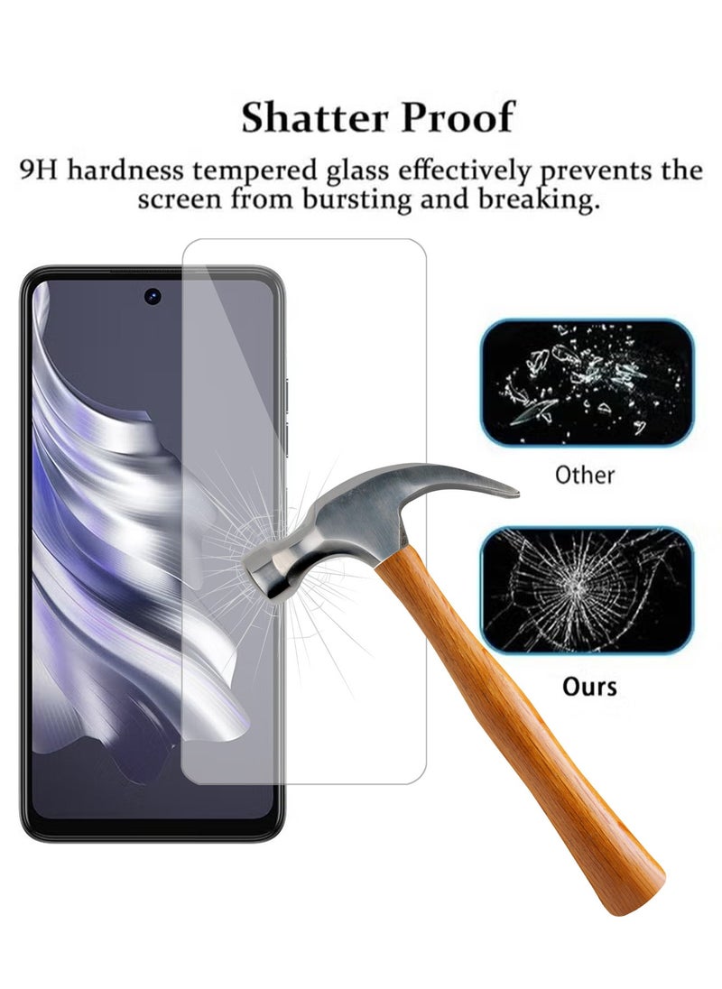 Tecno Spark 20 4g Screen Protector With Glass Tempered Bubble Free With Anti-Scratch With Anti-Fingerprint With 9H Hardness 2.5D Curved Edge Screen Protection For Tecno Spark 20