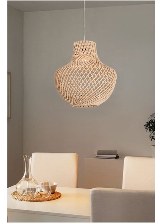 tbshomelamp Bamboo-Boho Celling Lighting Beige  50x55 cm  - Image 1