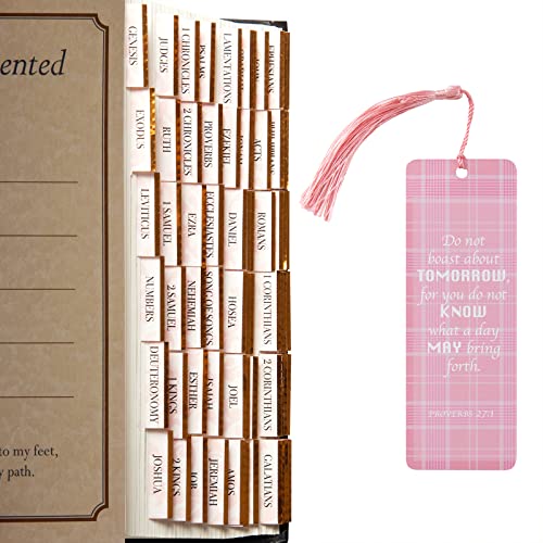 CANIPHA Bible Tabs for Women/Men/Kid,96 Laminated Index Tabs in Total for Study, Journaling Supplies,Christian Gift,7 Catholic 66 Old and New Testament Bible Book Accessories,23 Blank Tab - Image 1
