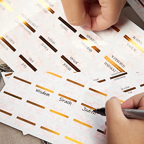 CANIPHA Bible Tabs for Women/Men/Kid,96 Laminated Index Tabs in Total for Study, Journaling Supplies,Christian Gift,7 Catholic 66 Old and New Testament Bible Book Accessories,23 Blank Tab - Image 5