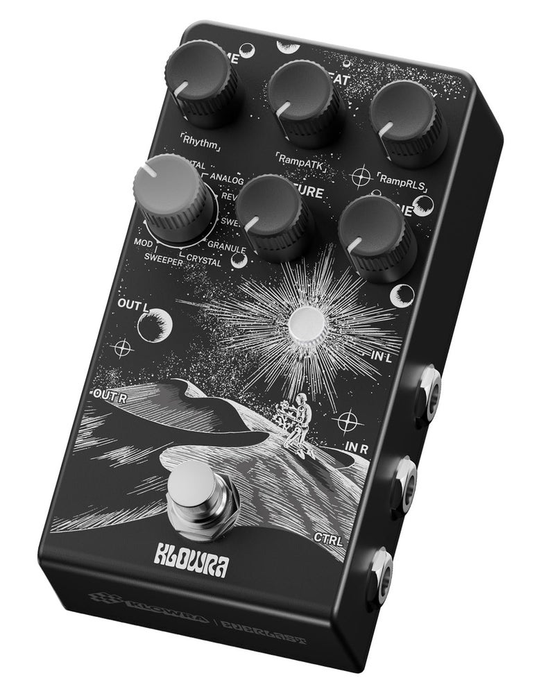 Klowra Everlast Delay Guitar Pedal for Electric Guitar - Ramp,9 Stereo Delay Types, Tap Tempo, True Bypass, Analog Dry Through, support Expression Pedal&TS/TRS footswitch - Image 1
