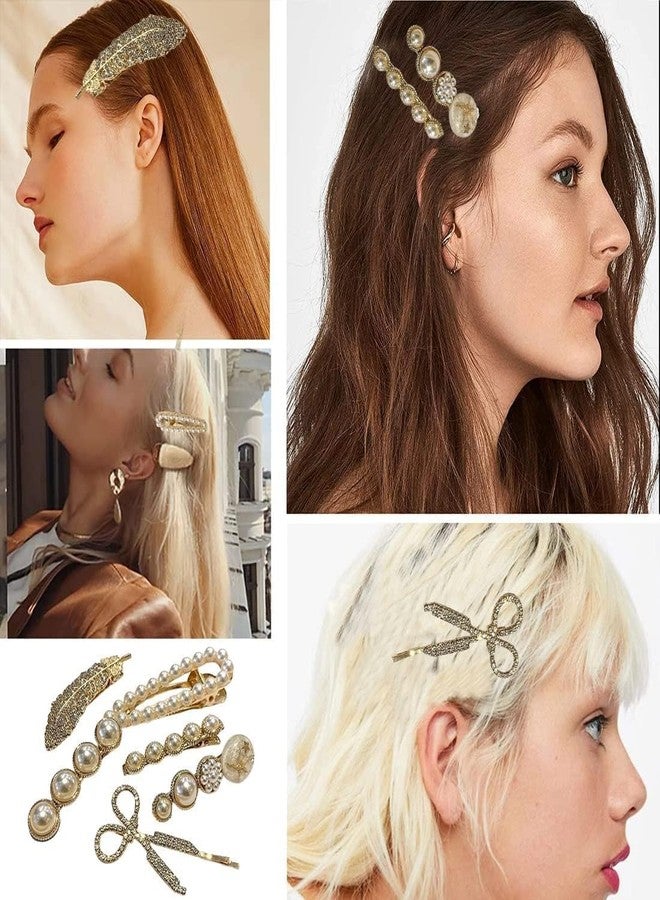 S SMITEX Smitex Korean Fashion Style Pearl Rhinestone Metal Hair Clips Hair Pin Stylish Hair Accessories Jewellery For Women's And Girls (Pack Of 11), Black And White - Image 5
