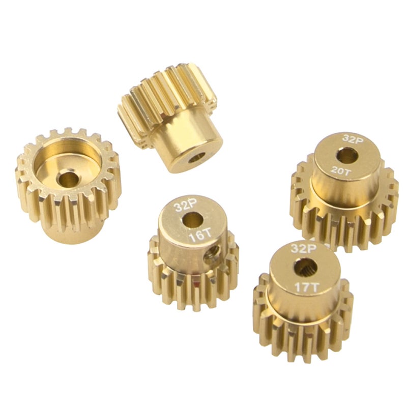 Vgoohobby Aluminum Alloy 32 Pitch Pinion Gear Set 3.175mm Shaft 16T 17T 18T 19T 20T Motor Gears Compatible with Tamiya Kyosho RedCat Losi Axial Traxxas 1/10 RC Car - Image 3