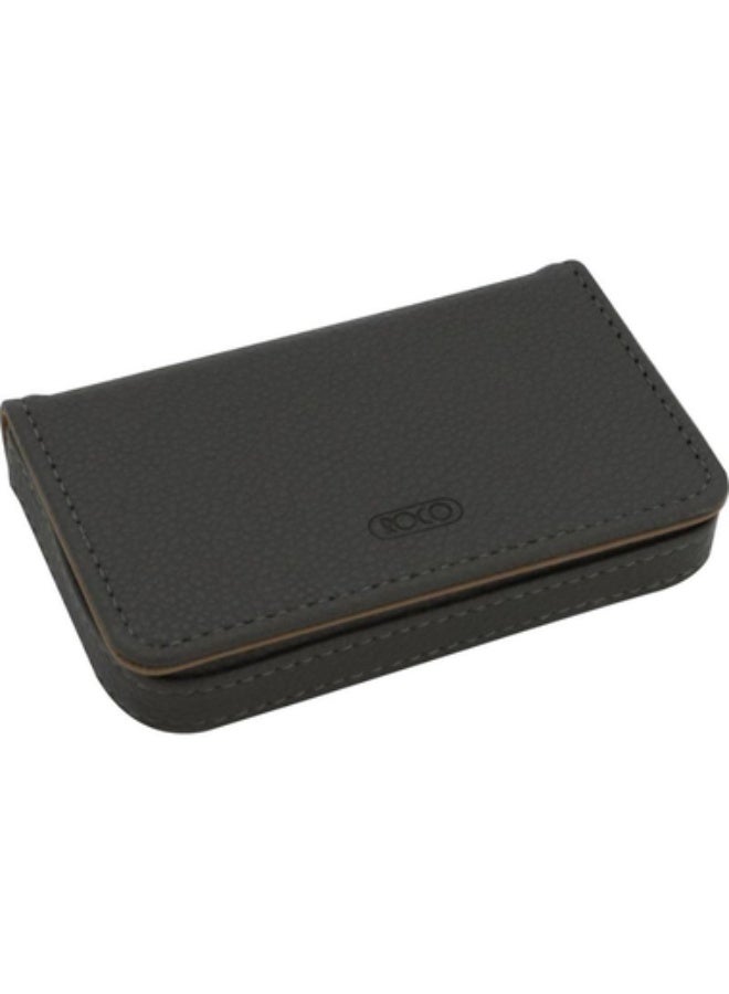 ROCO Business Card Case 15 Cards9 X 5.5 cm Card Size PU Material Grey - Image 3
