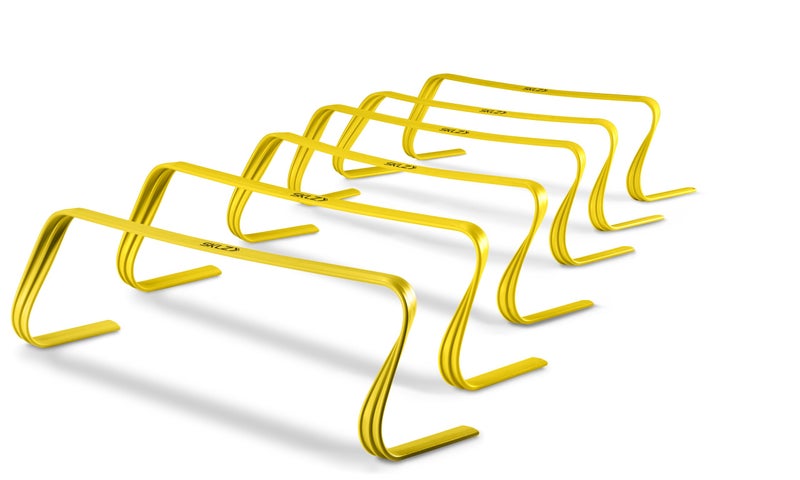 SKLZ 6X Ultra Durable Agility Hurdles - for Athletes of All Skill Levels,6pk of 6-in Tall Hurdles,Bright Yellow Color,Made of Durable, Composite Materials,Easy to Set up & Transport,Comes w/Carry Bag - Image 1