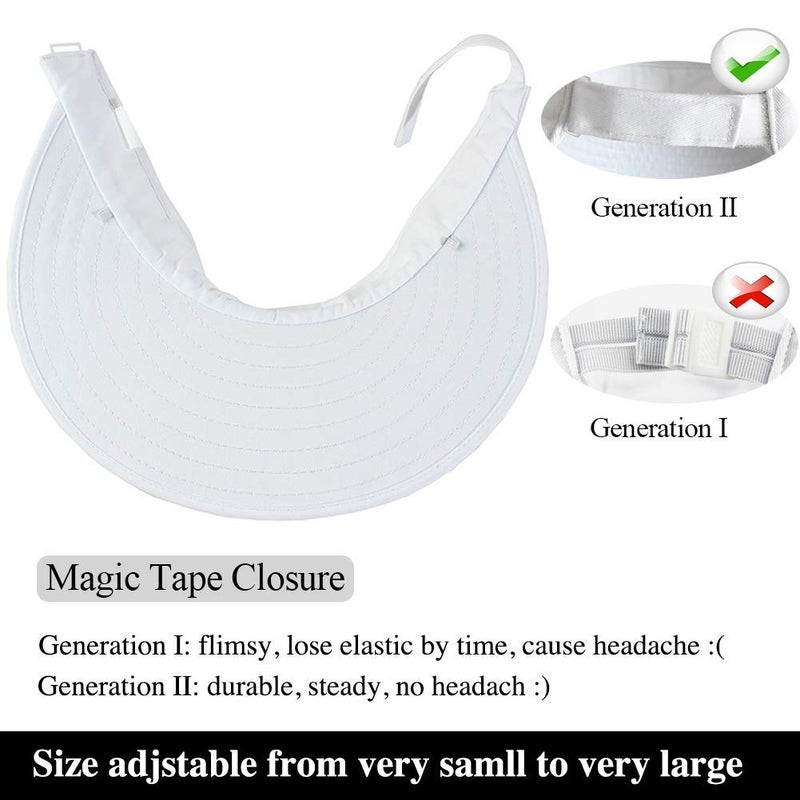 CAMOLAND 2PCS Wide Brim Sun Visor Hat Women Large UV Protective Golf Beach Cap, Design in Korea 1black+1white - Image 4