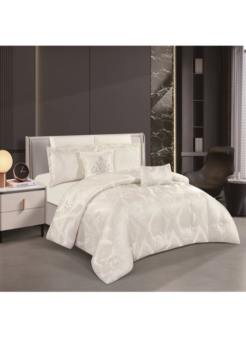 Jacquard Comforter Set With Durable And Soft Fabric Heavy Filling And A Design That Satisfies All Tastes 8 Pieces King Size