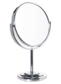 Generic Double Sided Magnification Mirror and Regular 360 Rotating, Cosmetic Chrome Mirror with Stand 5inch Base, 1X and 5X Magnifying Makeup Mirror on Stand for Bedroom and Bathroom, Free Standing Desk (6'')  - Image 1