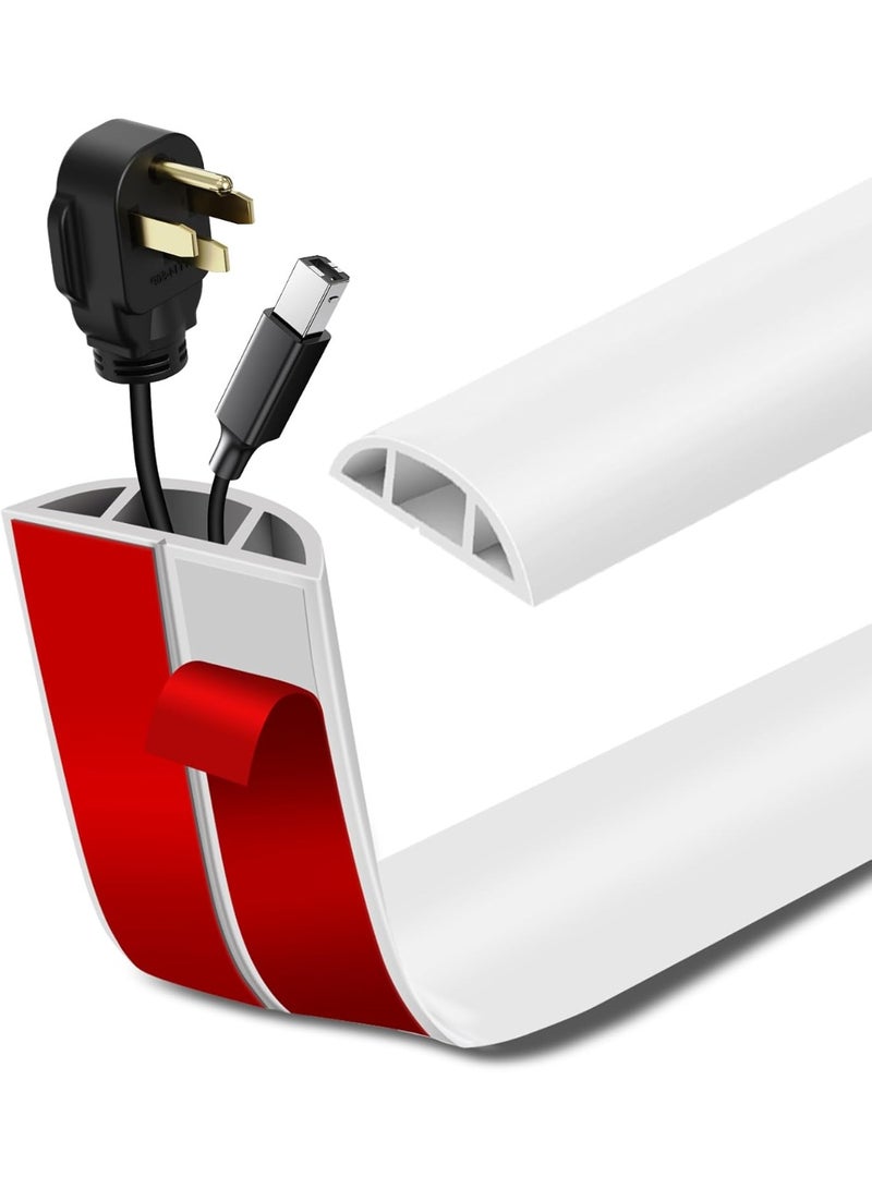 Relex Floor Cord Cover Cable Cavity, 2m Self Adhesive Cord Hider Floor Low Profile Floor Cable Management Wire Cover Floor Electric Cord Covers for Home Office Garage Offices Gym - Image 1