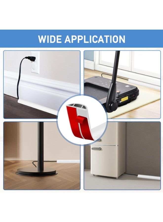 Relex Floor Cord Cover Cable Cavity, 2m Self Adhesive Cord Hider Floor Low Profile Floor Cable Management Wire Cover Floor Electric Cord Covers for Home Office Garage Offices Gym - Image 5