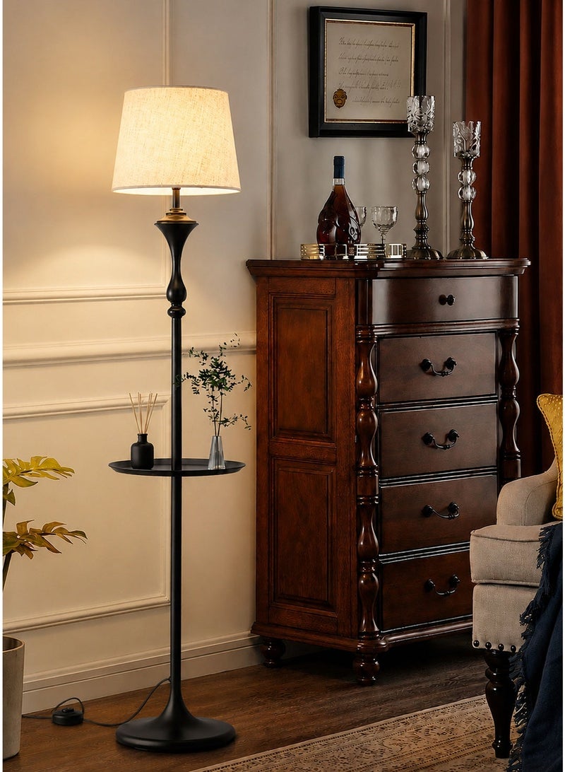 Aurrako Floor Lamp Stand with Tray,Foot Switch 165cm Height Standing Lamp,bedroom lamp, room light, lampshade - Image 1