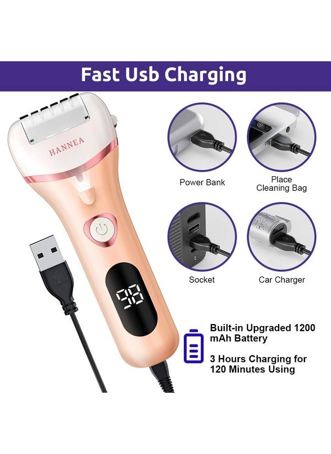 Hannea - ® Electric Callus Remover For Feet With 3 Head Rollers Led Light Foot Scrubber For Callus & Dead Skin Removal, Pedicure Machine Rechargeable Foot Care, Waterproof - Image 1