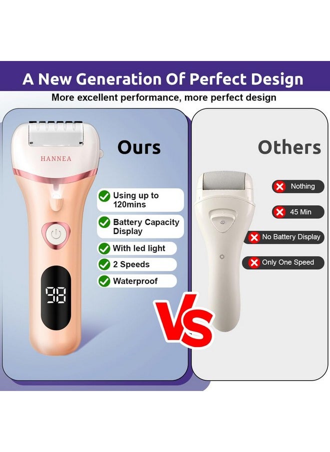 Hannea - ® Electric Callus Remover For Feet With 3 Head Rollers Led Light Foot Scrubber For Callus & Dead Skin Removal, Pedicure Machine Rechargeable Foot Care, Waterproof - Image 1