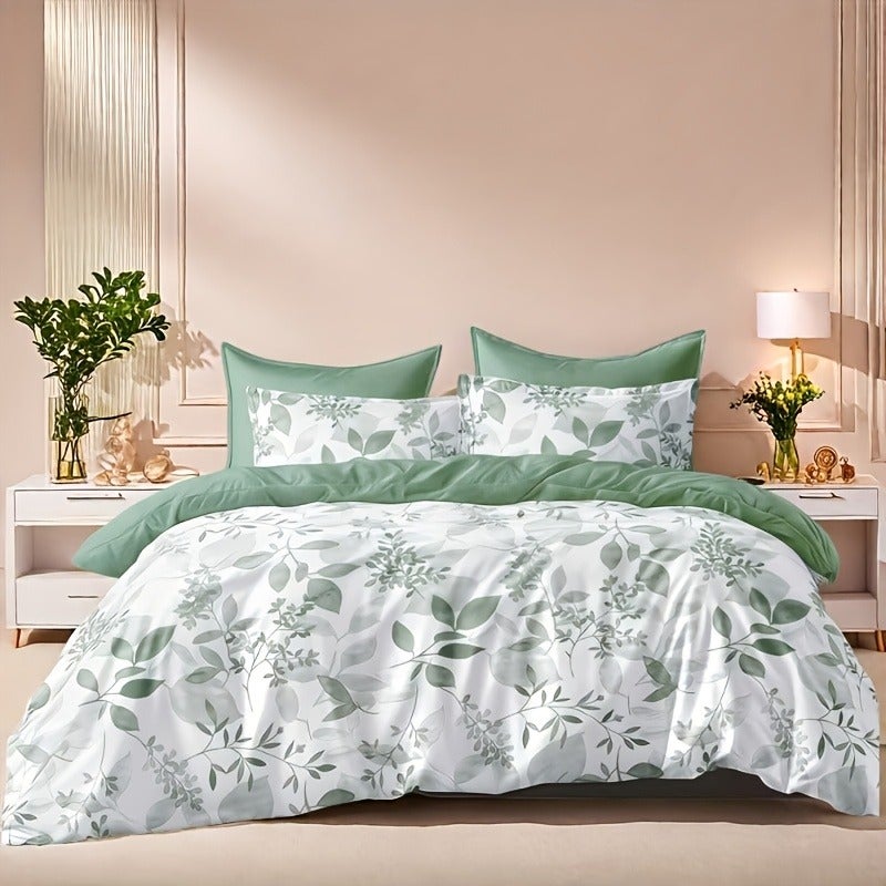 Full-size Purple Floral Duvet Cover and Pillowcase Bedding, 3pcs Set, Suitable for All Seasons in Bedrooms, Guest Rooms, and Dormitories, Dandong Duvet Cover, No Filler Included, Washable, Machine Washable - Image 1