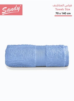Sandy Sandy Premium Hotel Quality Bath Towel 100% Cotton Made in Egypt, Soft Quick Drying and Highly Absorbent (70x140 cm) - Light Blue  - Image 1