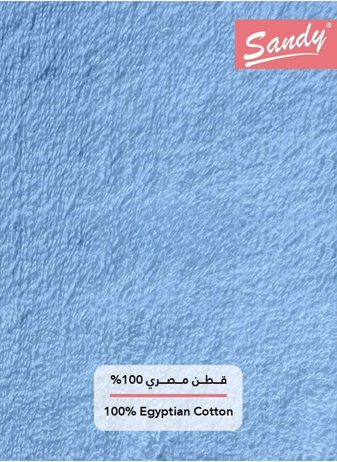 ساندي ساندي منشفة حمام بجودة الفنادق قطن 100% صنعت في مصر, ناعمة وسريعة الجفاف وعالية الامتصاص (70 × 140 سم) - سماوي  - Image 5
