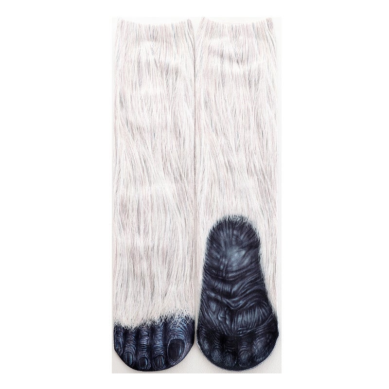 3D Foot Heat Sublimation Cat's Claw Dog's Claw Socks Animal Mid-tube Socks Heat Transfer Cartoon Digital Printing Socks Funny Creative - Image 1