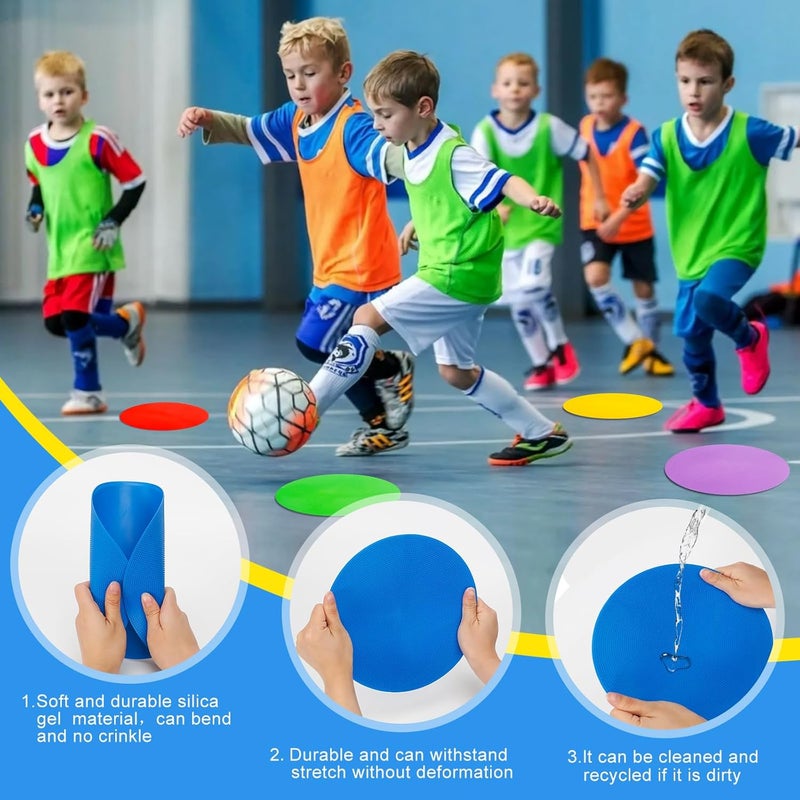 WildTracks 9 Inch Spot Markers Flat Field Cones - Non Slip Rubber Agility Markers for Soccer, Basketball, and Sports Training (12 Pcs) - Image 5