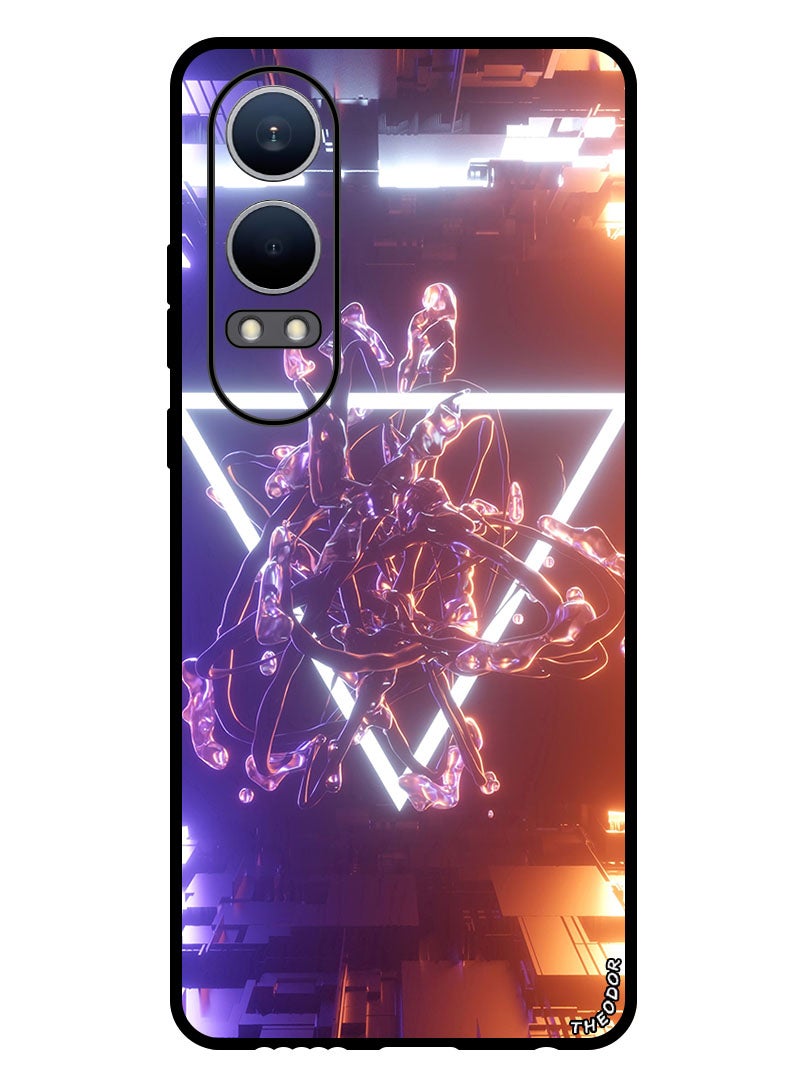 Theodor Protective Case Anti Scratch Shock Proof Bumper Cover For Oppo K12x (China) triangle_clot_neon - Image 1
