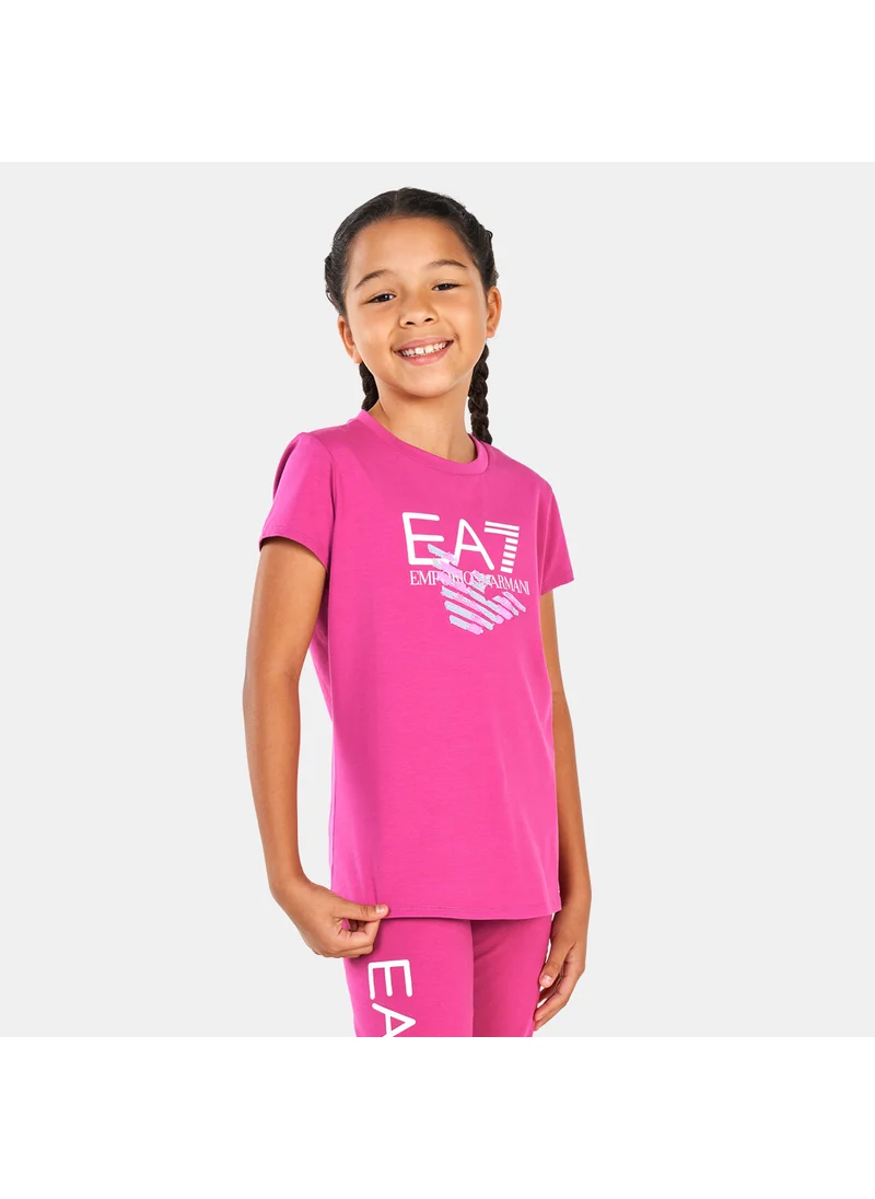 EA7 Emporio Armani Kids' Train Logo Series T-Shirt
