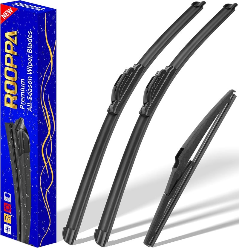 Rooppa 3 Windshield Wiper Blades Replacement for 2014-2018 Jeep Grand Cherokee (Set of 3) U/J Hook - Image 1