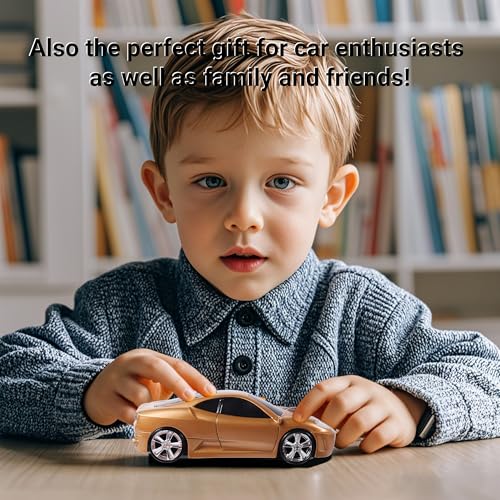 elec Space Wireless Mouse 2.4GHz Cool Sport Car Shape Wireless Mouse Optical Cordless Mice with USB Receiver for PC Laptop Computer 1600 DPI 3 Buttons Gold - Image 4