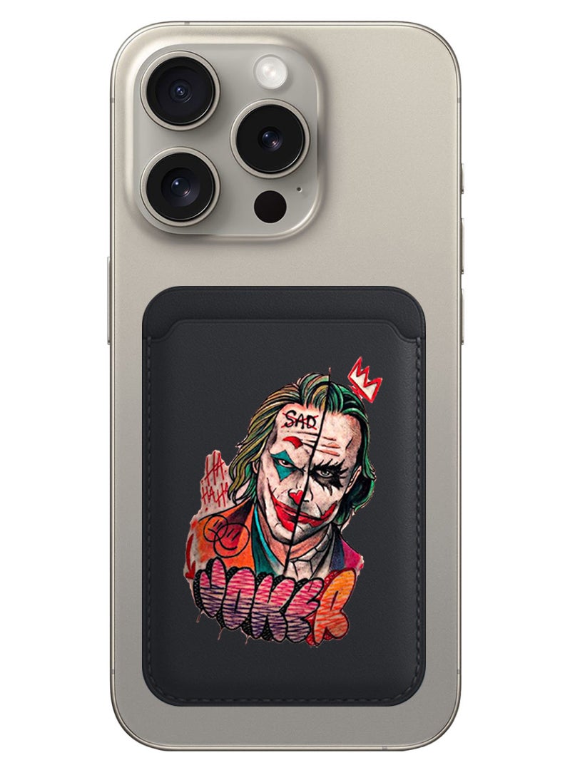 Theodor Magnetic Wallet, Compatible with MagSafe Wallet, for iPhone Wallet, for iPhone 16/15/14/13/12 Series, Not for iPhone 13/12 mini, 3 Card Holder, Vegan Leather, Black - Joker - Image 1