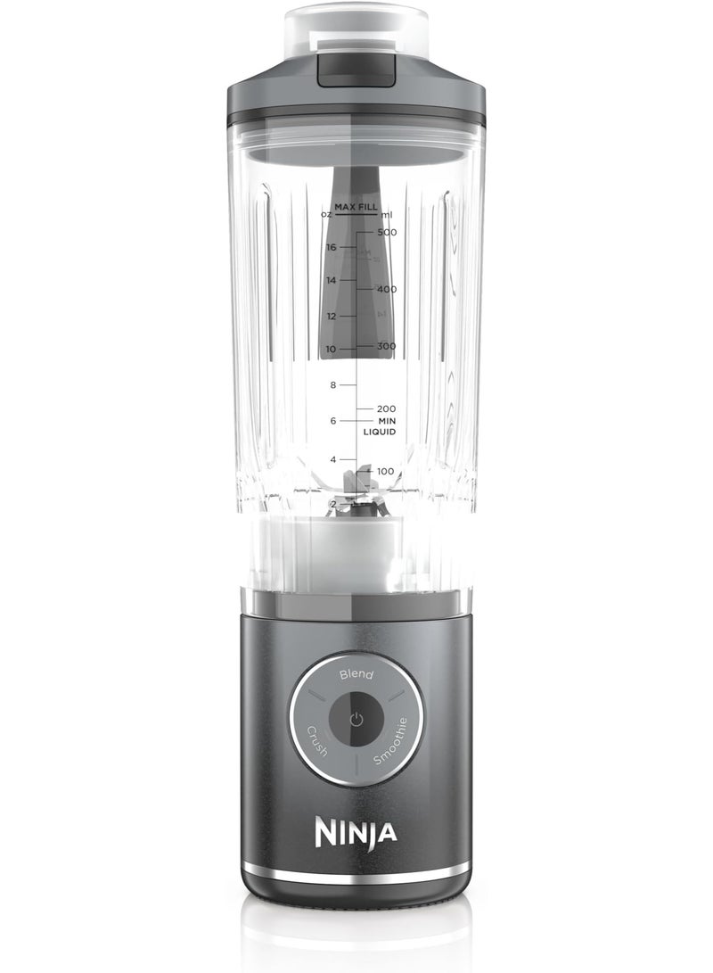 Ninja Blast Max, Portable & Personal Blender + Twist & Go, Smoothie, Blend, Ice Crush, 3 Programs, Cordless, Removable Vessel, Dishwasher Safe, Leakproof - 650 ml BC251GYANZ Cool Grey - Image 1