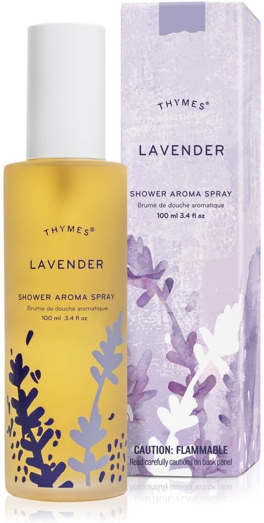 Thymes Daily Shower Spray for a Spa Like Experience Home Essentials Mist Scented with Lavender Oil Rosewood Clary Sage Violet Lavender Shower Spray 34 fl oz