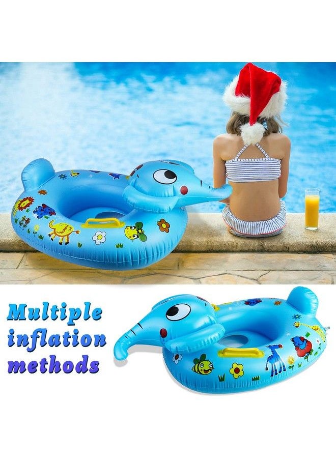 Rtudan - 24" 3 Pack Pool Inflatable Floats For Kids Elephant Tortoise Shark Swim Floats Tube Rings Swimming Rings For Kids Fun Animal Floats For Summer Beach Party - Image 1