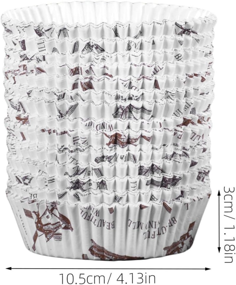 IMIKEYA Grease-proof round Baking Cups Heat-resistant Paper Cupcake Wrappers for Cake Baking 300 Pieces Windmill Design Suitable for Home and Professional Use - Image 2