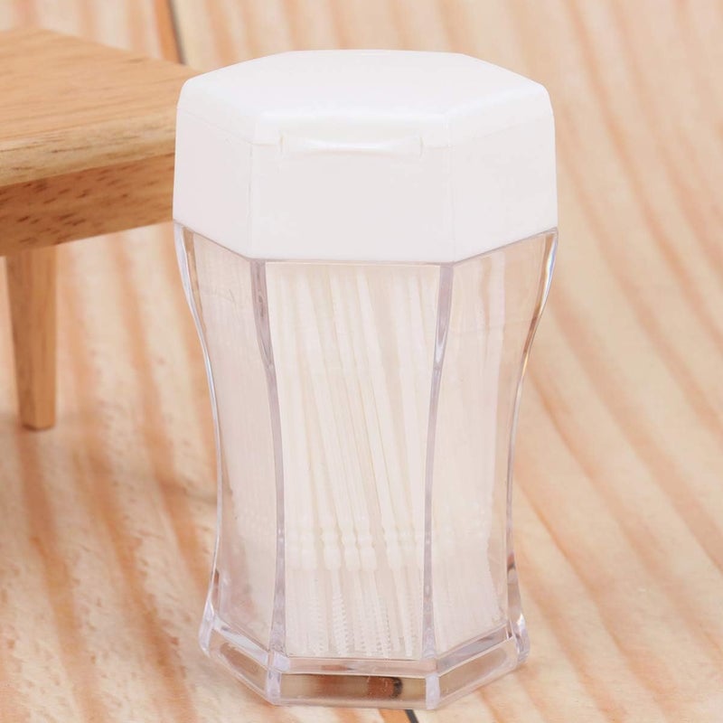 comfrt 200Pcs Plastic Toothpick Double-Head Dental Toothpicks Oral Sticks Interdental Picks Brush Interdental Floss Cleaners for Household (White) - Image 2