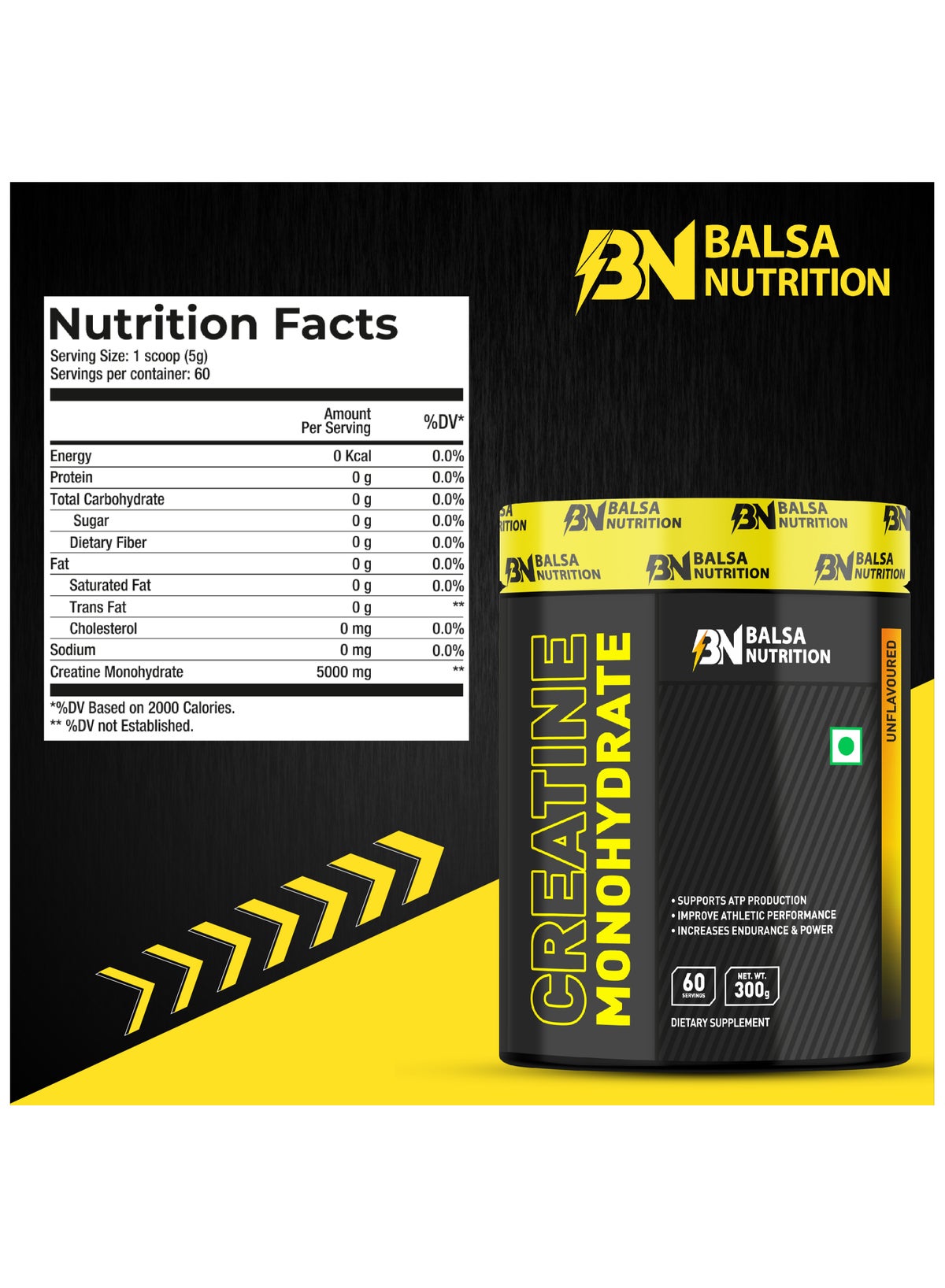 Balsa Nutrition Creatine Monohydrate Powder 300g