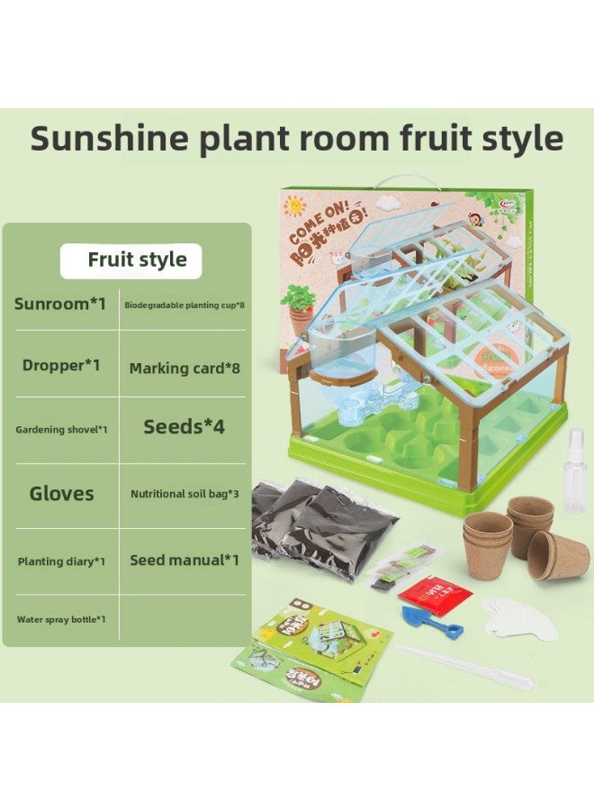 Children's Mini Sunshine Room Planting Creative Plants Fruits And Vegetables Handmade Diy Science Experiment 6 Student Toys-Specifications:Extra Large Fruit-e-commerce Clothing [37cm]]  - Image 1